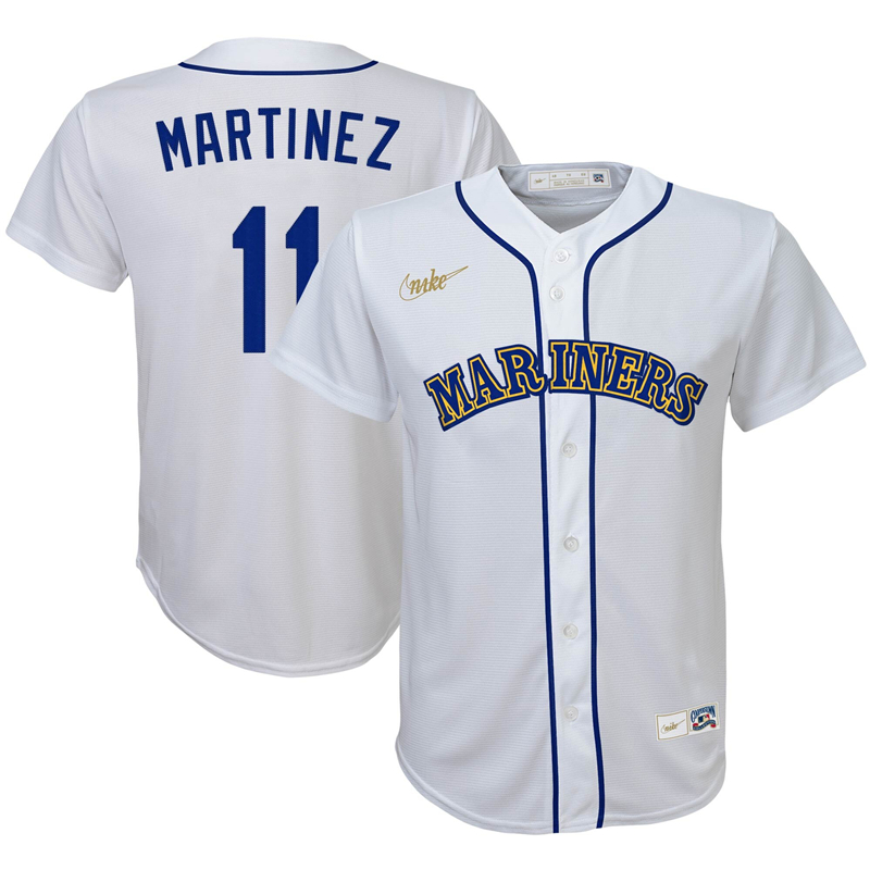 2020 MLB Men Seattle Mariners #11 Edgar Martinez Nike White Home Cooperstown Collection Player Jersey 1